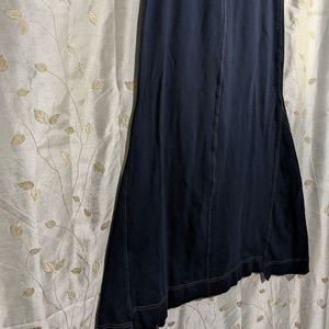 Super cute stretchy flared bottom demin maxi skirt